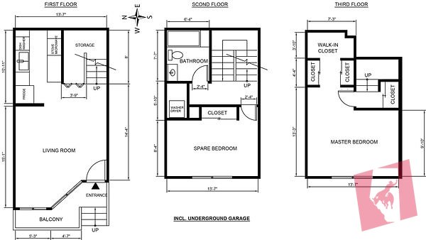 2 BR Townhouse in Tuxedo, just north of DT
