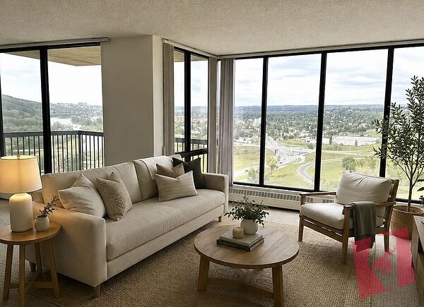 Spacious 2 Bed, 1.5 Bath in Riverside Towers — River, Mountain & City Views